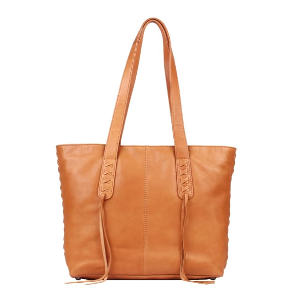 New Norah Laced Concealed Carry Roomy Leather Tote by Lady Conceal - Caramel - Tote