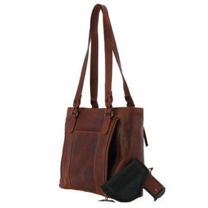 Lady Conceal New Peyton Leather Conceal Carry Lockable Tote - Hiding Hilda, LLC