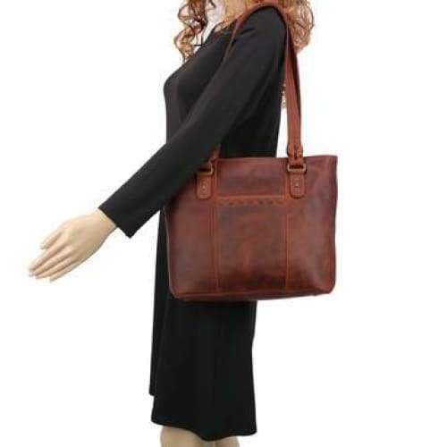 Lady Conceal New Peyton Leather Conceal Carry Lockable Tote - Hiding Hilda, LLC
