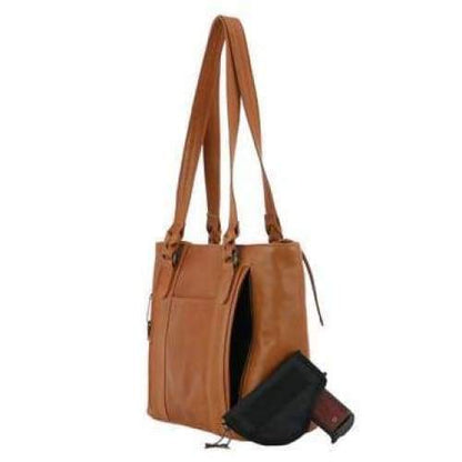 Lady Conceal New Peyton Leather Conceal Carry Lockable Tote - Hiding Hilda, LLC