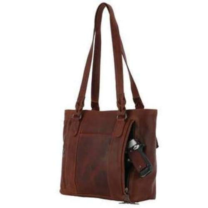 Lady Conceal New Peyton Leather Conceal Carry Lockable Tote - Hiding Hilda, LLC