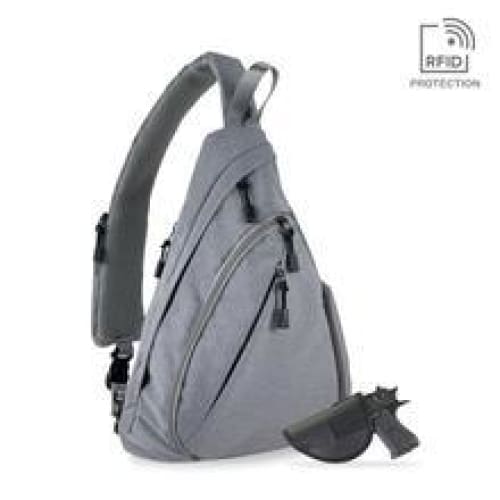 New Peyton Unisex Sling Shoulder Concealed Carry Backpack - Gray - Backpack