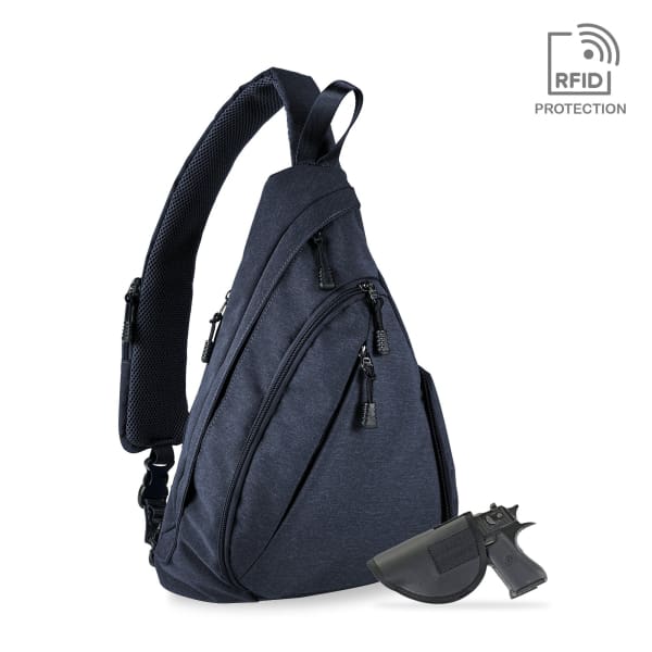 New Peyton Unisex Sling Shoulder Concealed Carry Backpack - Navy - Backpack