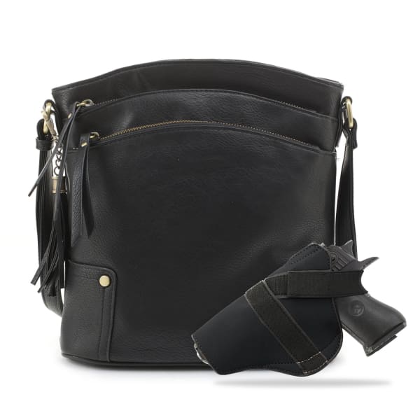 NEW Robin Concealed Carry Lock & Key Crossbody Purse - Black - Handbag & Wallet Accessories