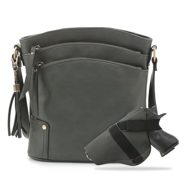 NEW Robin Concealed Carry Lock & Key Crossbody Purse - Dark Green - Handbag & Wallet Accessories