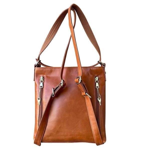 Roma Leather Lockable Wax Leather Satchel Backpack to Crossbody Purse Wine