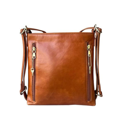 best leather stchel backpack Roma Leather Lockable Wax Leather Satchel Backpack to Crossbody Purse – Hiding Hilda, LLC