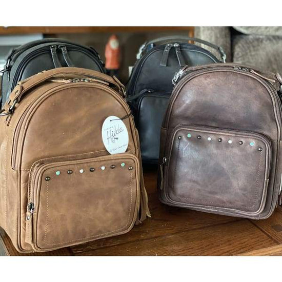 Sawyer Lockable Leather Conceal Carry Backpack Hiding Hilda, LLC