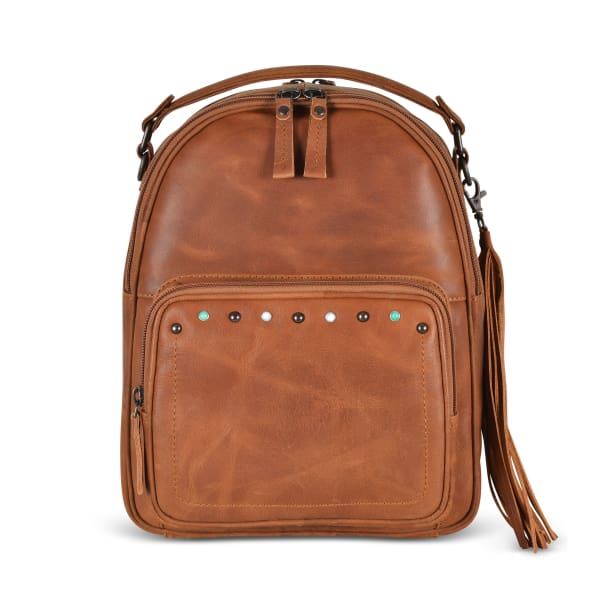 NEW Sawyer Lockable Leather Conceal Carry Backpack - Cognac - Backpack
