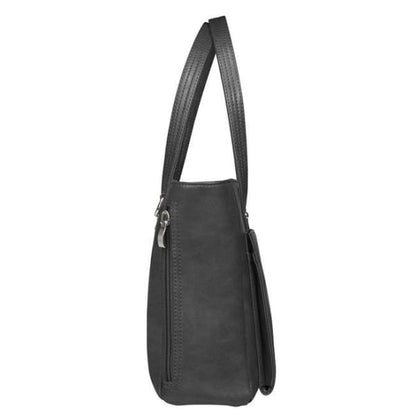 NEW Washable Traditional Leather Tote with Built-In Wallet - Tote