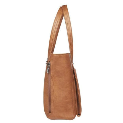 NEW Washable Traditional Leather Tote with Built-In Wallet - Tote