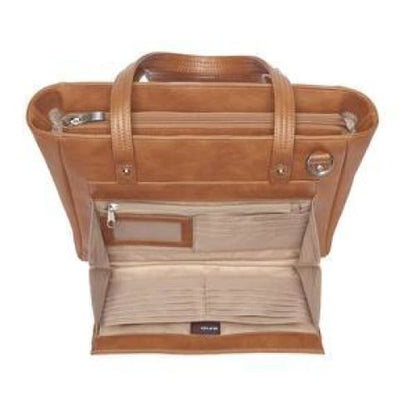 NEW Washable Traditional Leather Tote with Built-In Wallet - Tote